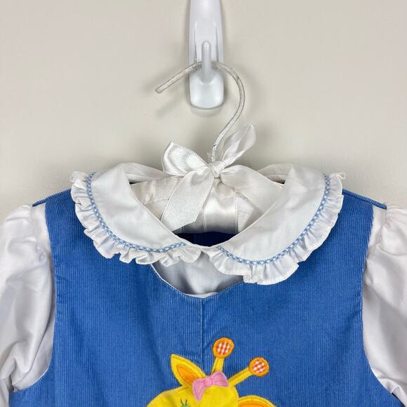 ZU Petit Ami Giraffe Applique Corduroy Jumpsuit 9 Months NWT - Picture 2 of 8